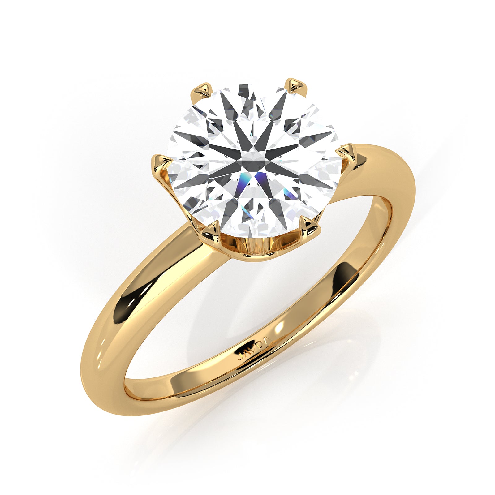 4g Lab Grown Round Diamond Engagement Solitaire 6 Prong Ring Setting IGI Certified 1.00 Ctw.